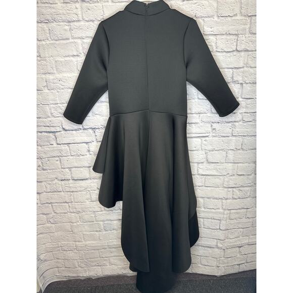 GS Love Unique Rare Black High Low Long Sleeve High Neck Formal Dress Plus SZ 1X - Picture 4 of 8
